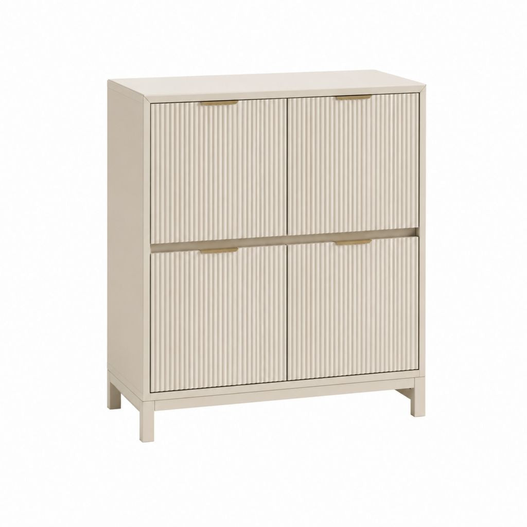 Buffet de salle à manger 4 portes beige en panneaux MDF rectangulaire 80 x 40 x 100 cm